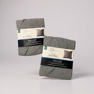 Mainstays Pintuck Euro Sham Gray Polyester Pillow Cover